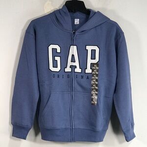 GAP Full Zip Fleece Logo Hoodie, Kid Girl's Size XL 14/16 - Blue